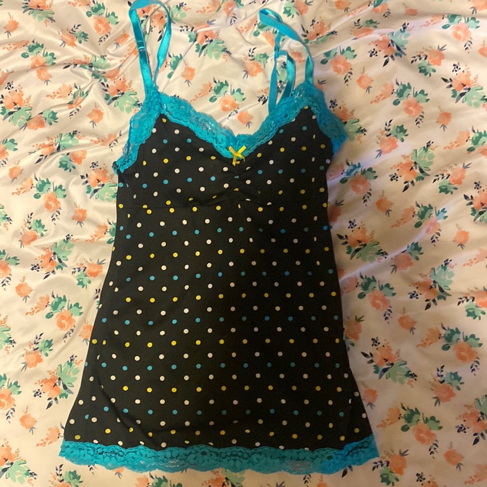 Small Black Polka Dotted Candie's Tank
